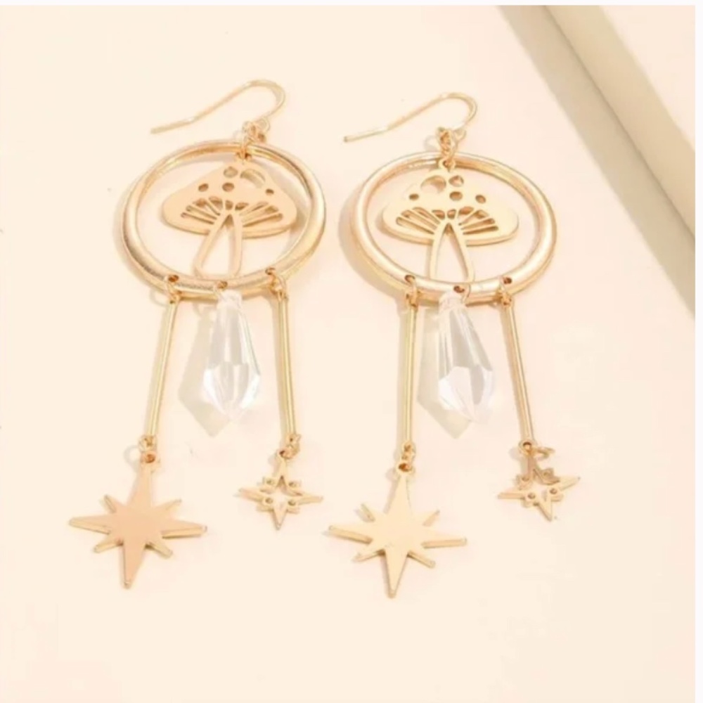 ❤️ FREE Star Stone Mushroom Drop Crystal Faux Chic Pop Deco Hipster Earrings